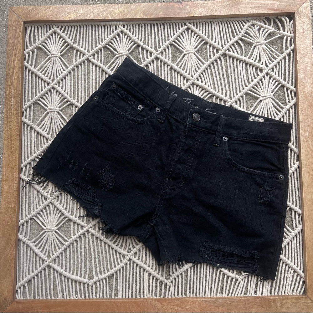 We The Free Black Distressed Jean Shorts Size 26
